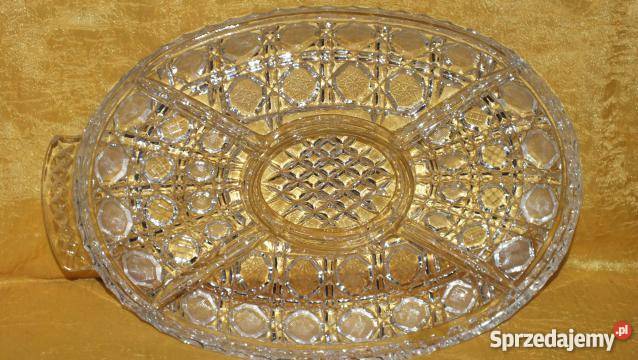 Duża patera kryształowa z przegródkami Inowrocław