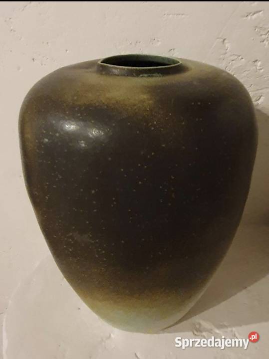 WAZON z ceramiki ręczna praca duży pękaty szary Wyposażenie wnętrz Lublin