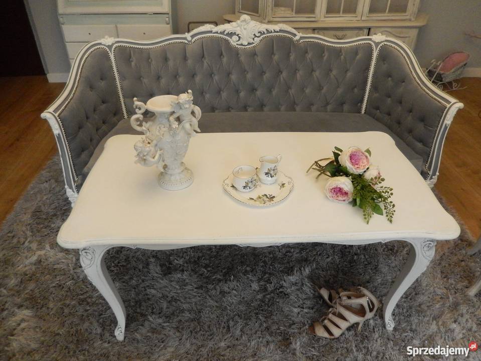 stolikstół francuski ludwik barok shabby chic Lubin