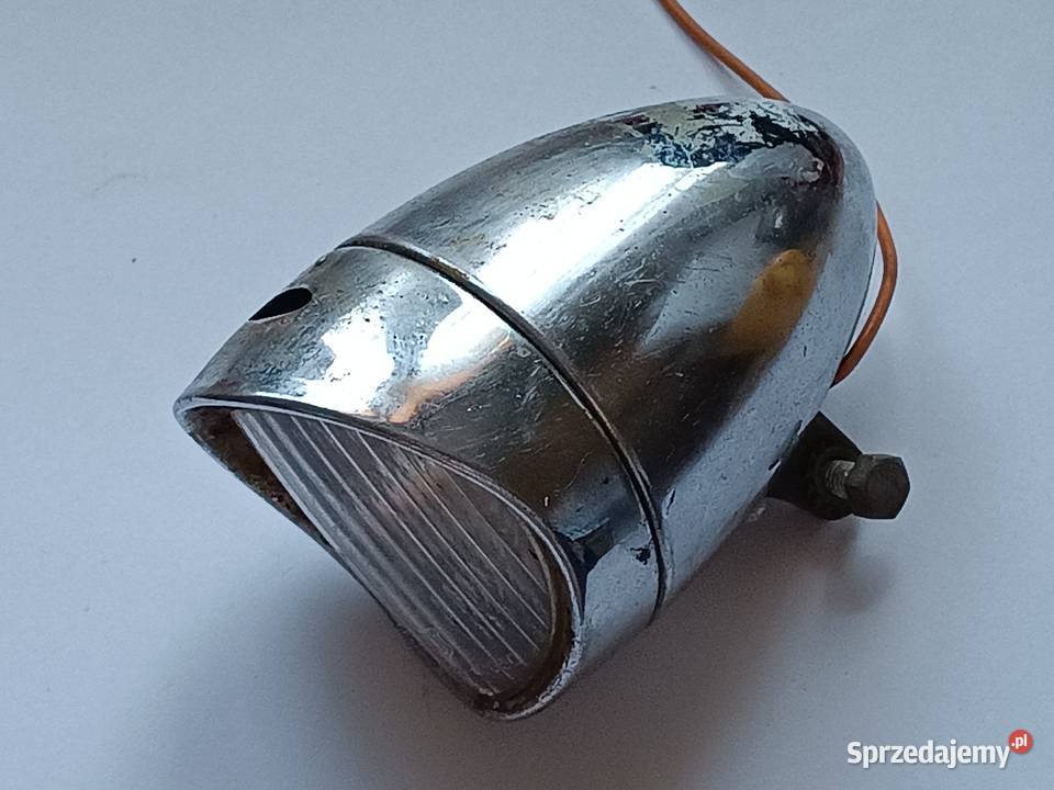 Stara metalowoniklowana lampka rowerowa Antyki, Sztuka, Kolekcje podkarpackie