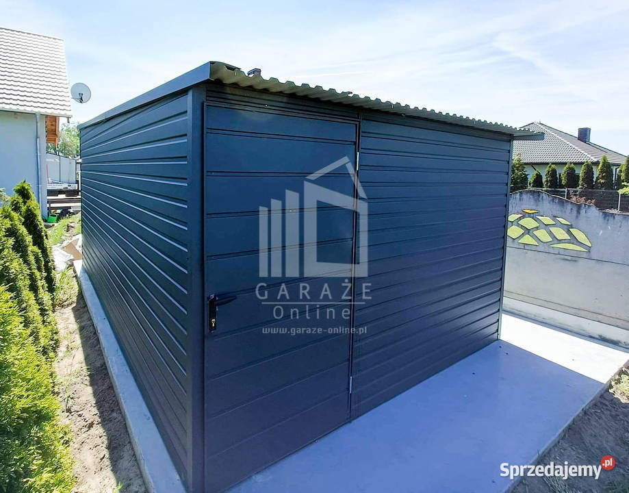 GARAŻ BLASZANY 3m x 6m spad tył Brama drzwi Brzesko