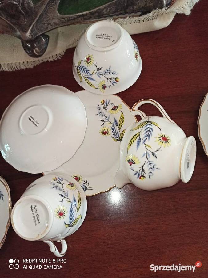 Filiżanka z talerzykiem deserowym Bone China Gdańsk sprzedam