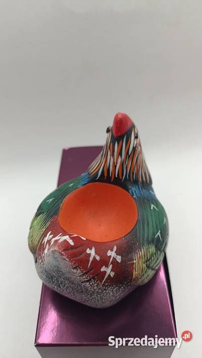 Figurka ceramiczna kury ręcznie malowana lubelskie Zamość