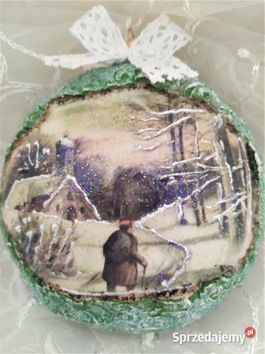 Bombka Decoupage Medalion Czarków