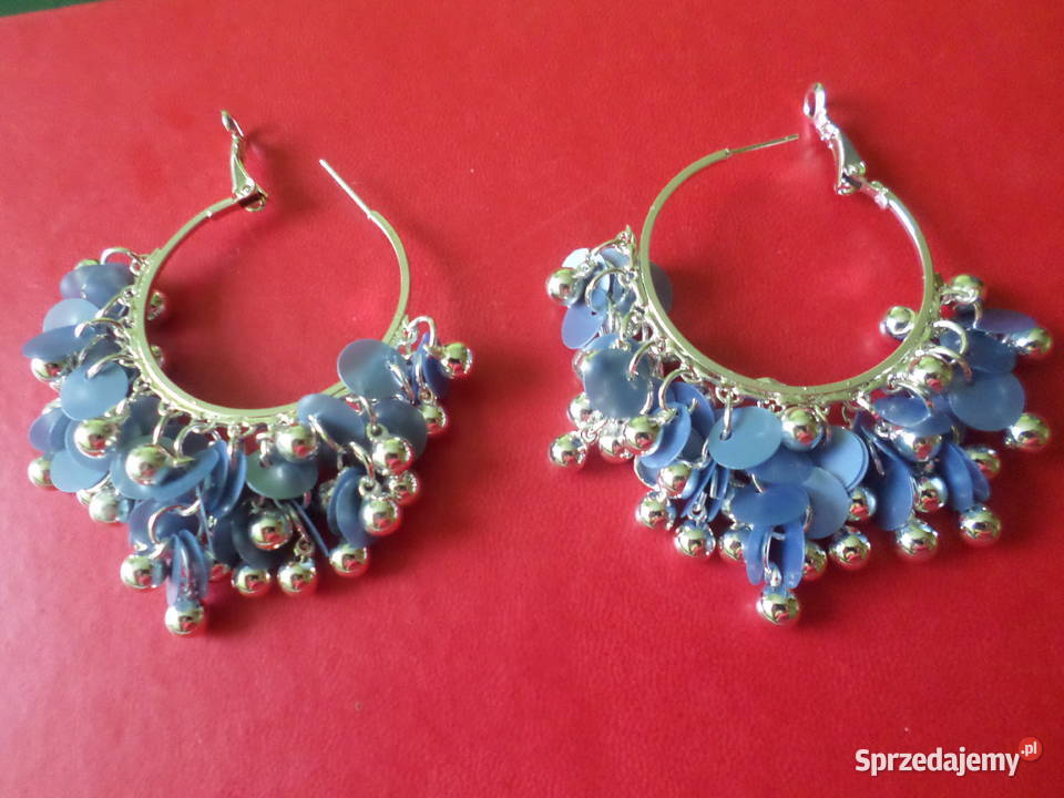 Zestaw 3 par modnych imprezowych kolczykow metal Ciechanów