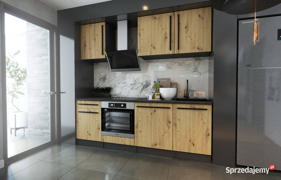 Meble Kuchenne Szare Z Drewnem Agata 22m Elbląg