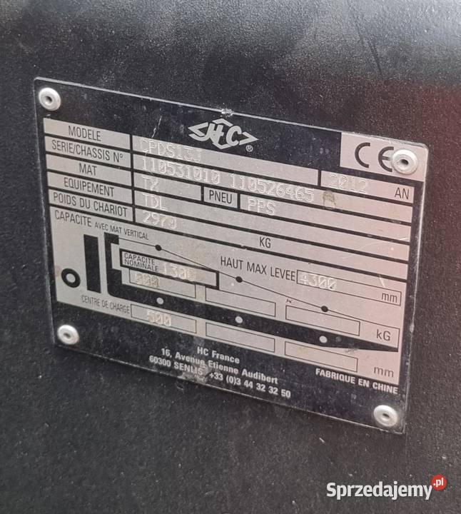 Wózek widłowy elektryczny HC Hangcha 1300 Hangcha Suchedniów