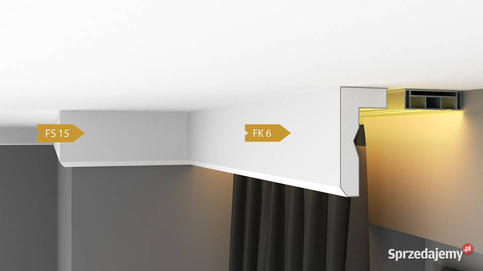 Zabudowa karnisza sztukateria wewnętrzna led FK6 Warszawa