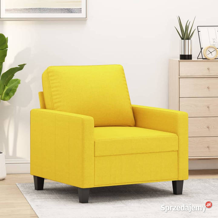 Fotel jasnożółty 60 obity tkaniną WM359152 Warszawa