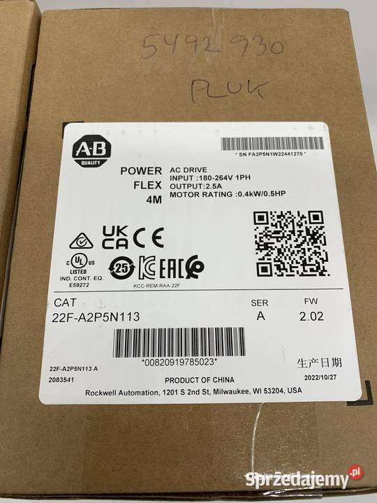 Allen Bradley 22FA2P5N113 Inverter 1f 04kW Warszawa