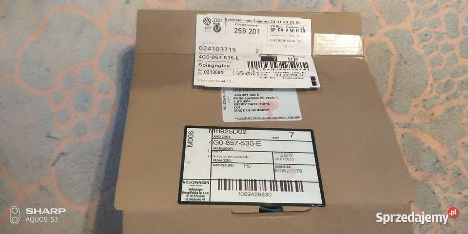 Audi A6 C7 wkład lusterka Fotochrom lewe Karoseria Łódź