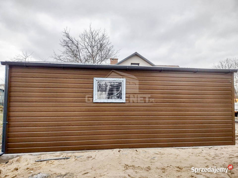 GARAŻ BLASZANY 7m x 6m DWUSPAD 2xBRAMA DRZWI