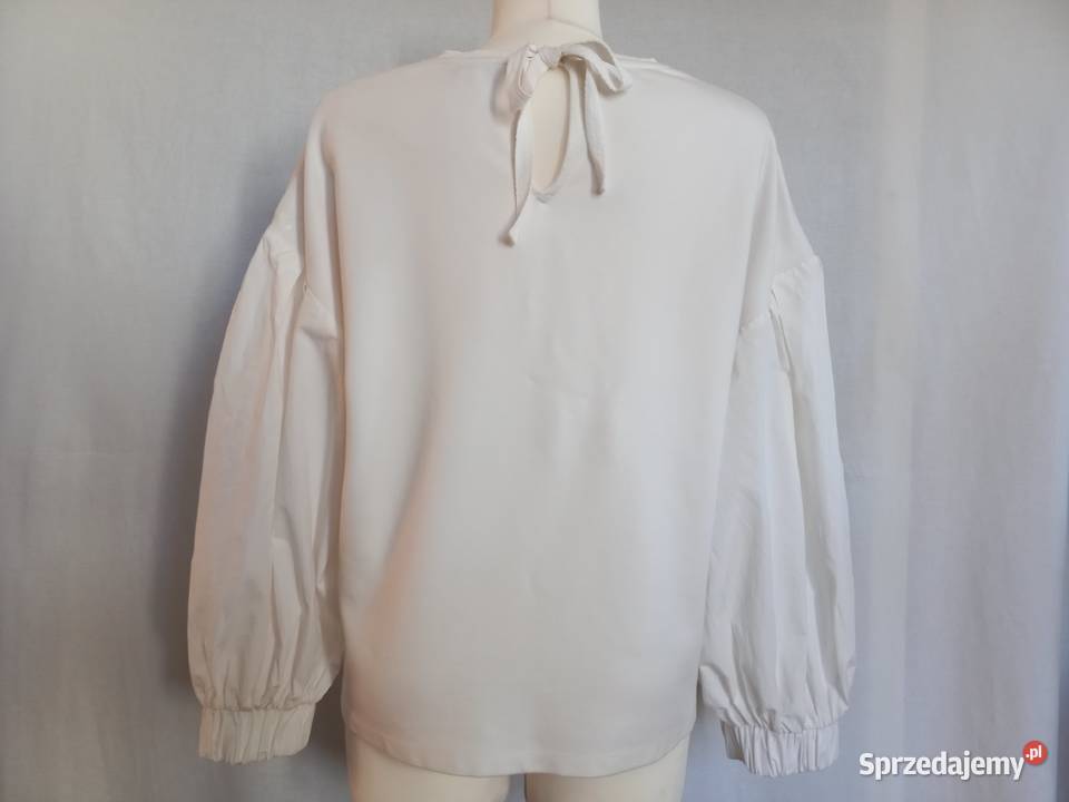 Bluzka kremowa bufiaste rękawy r XL4214 stan