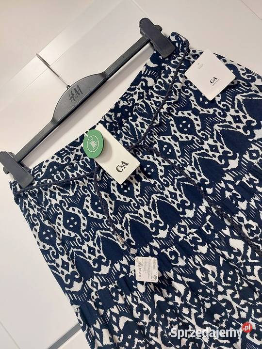 Spódnica granatowa biała 42 XL CA maxi długa mazowieckie Warszawa sprzedam