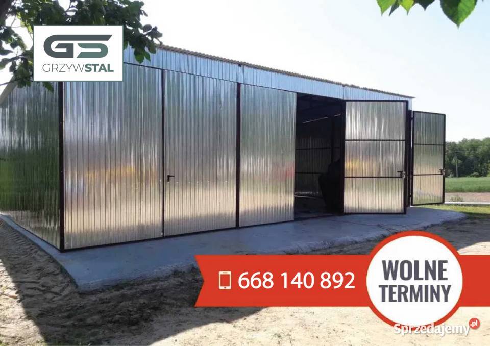 Ocynkowany Garaż Blaszany Magazyn Wiata Garażowa blacha