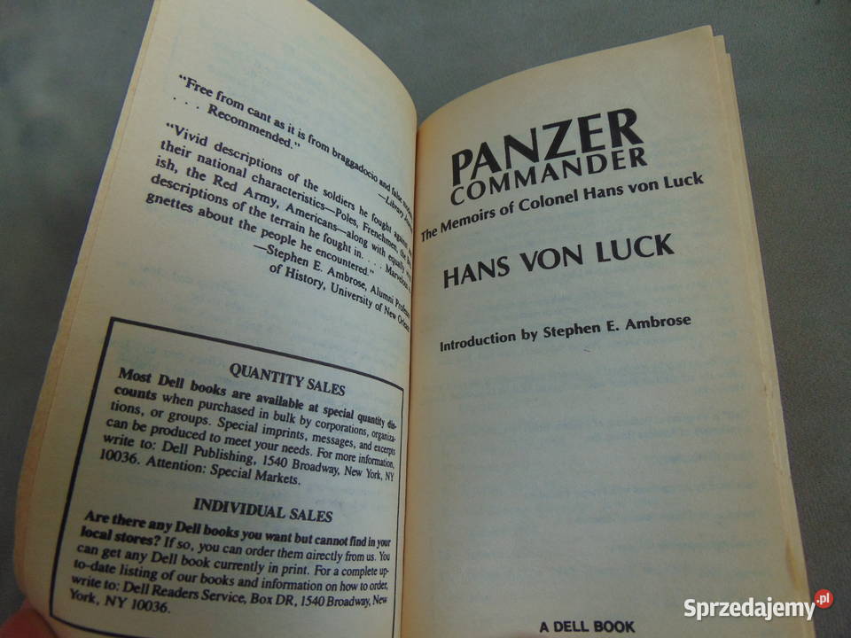 Panzer Commander Hans von Luck wstęp Stephen E Lublin