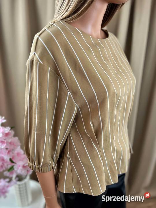 byoung beżowa bluzka w paski 34 36 elegancka Augustówka sprzedam