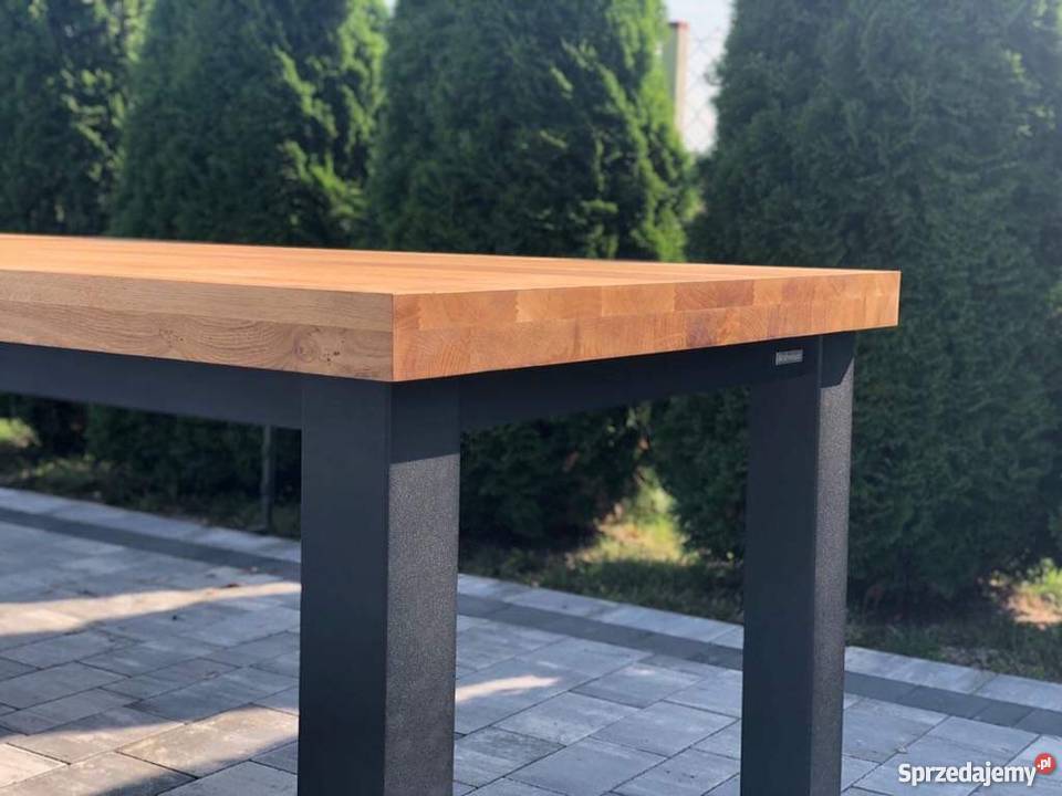 Stół z dębowym blatem industrialny w stylu loft Meble Końskie