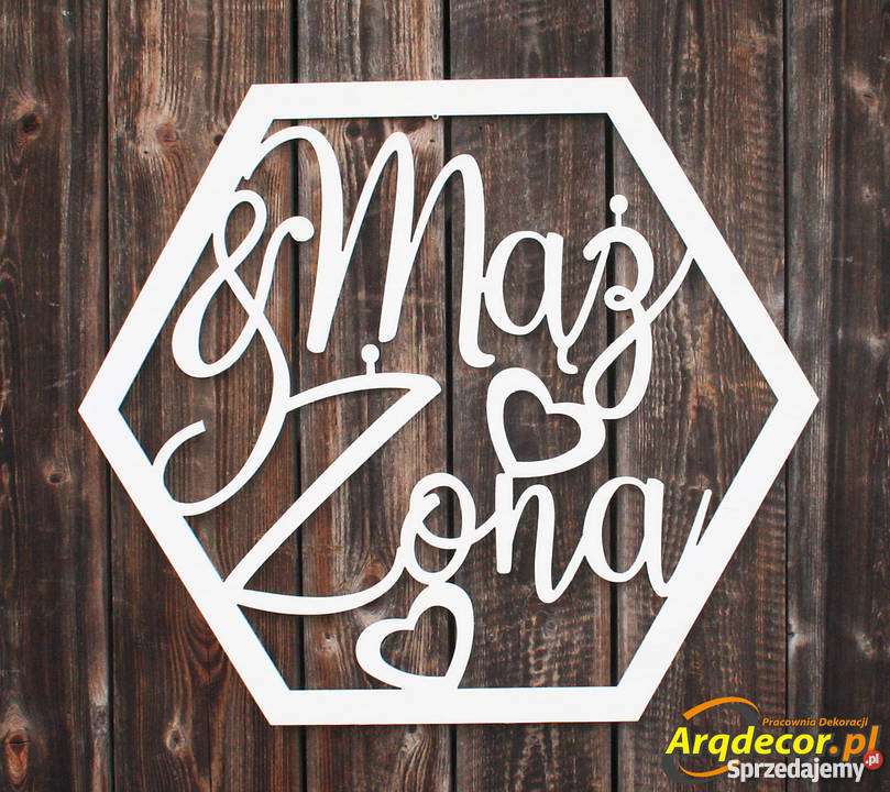 Mąż Żona duży sześciokąt ślub wesele dekoracje podkarpackie