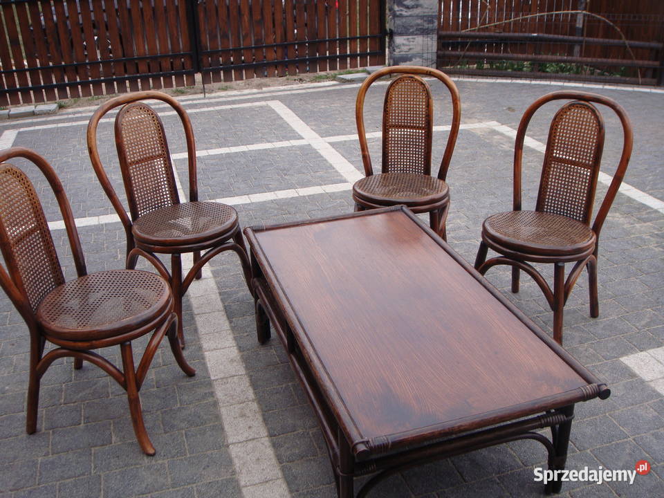 stolik kawowy na taras salonu ratanowy ratan Supraśl