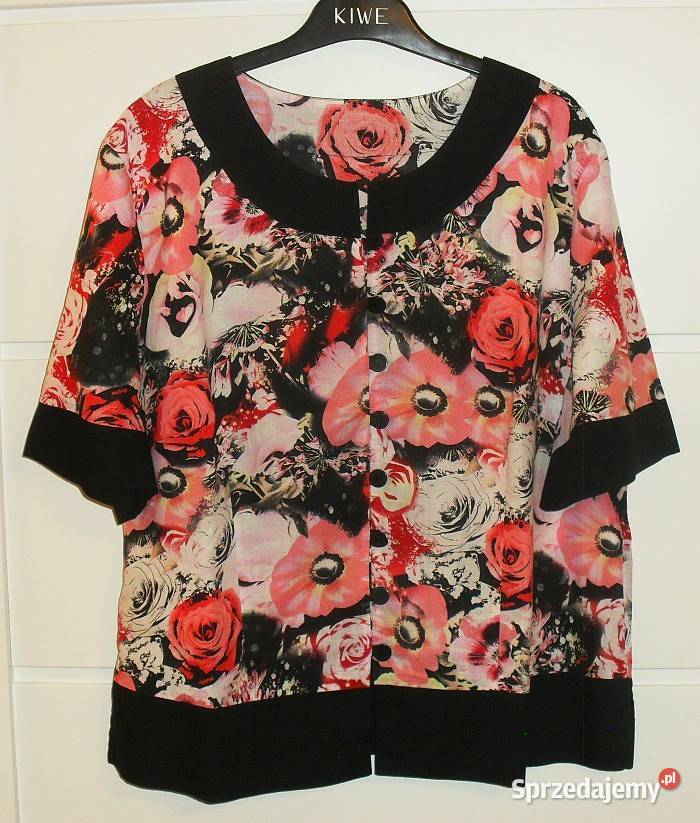 Bluzka letnia w kwiaty 100 bawełna lekka rozmiar