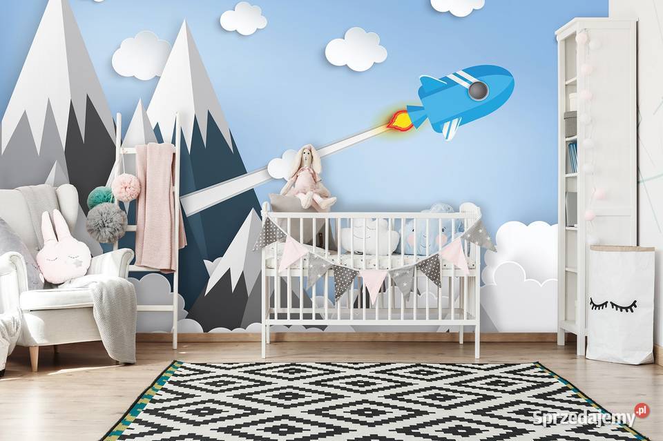 Tapety dzieci rakieta góry balony Ściany i elewacje Leszno sprzedam