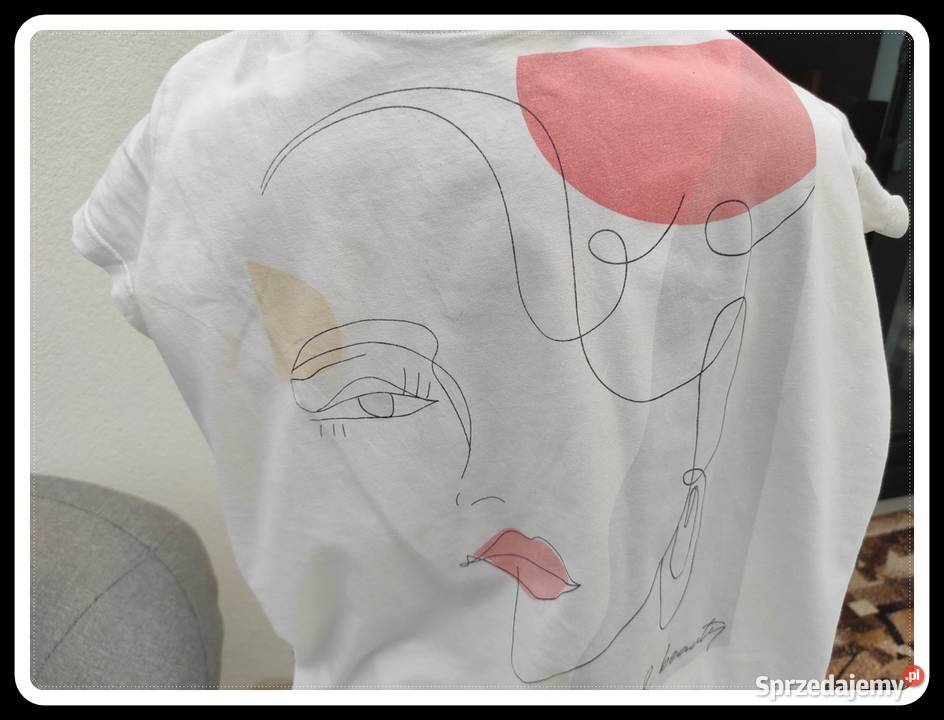 Bluzka koszula tshirt kobieca twarz 40 L Tom Płock