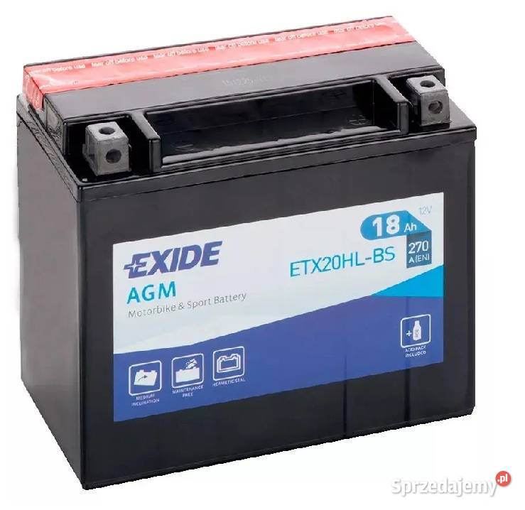 Akumulator motocyklowy 18Ah 270A EXIDE ETX20HLBS mazowieckie Legionowo