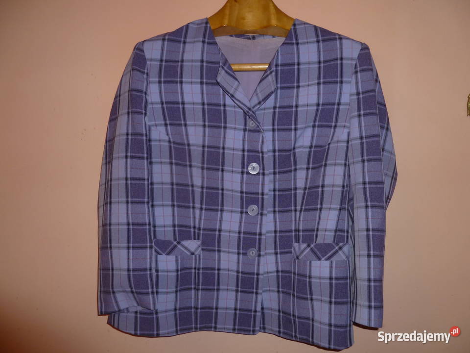 Żakiet popielaty w kratę Kraków