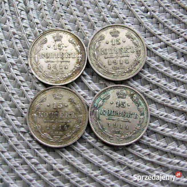 Rosja 15 Kopiejek 1914r Srebro Kalisz