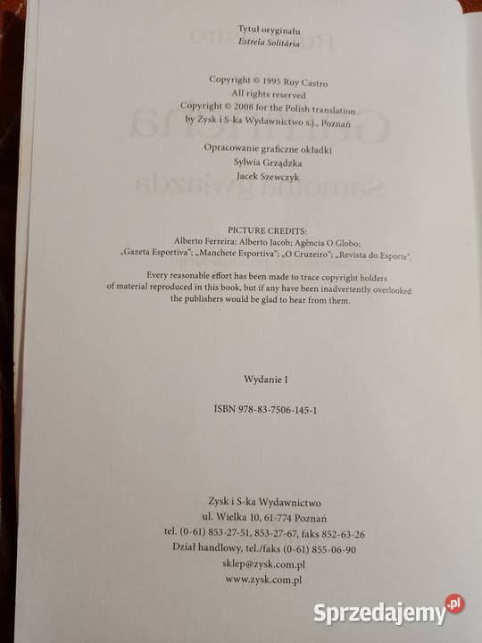 Garrincha samotna gwiazda Ruy Castro ISBN 9788375061451 wielkopolskie Poznań