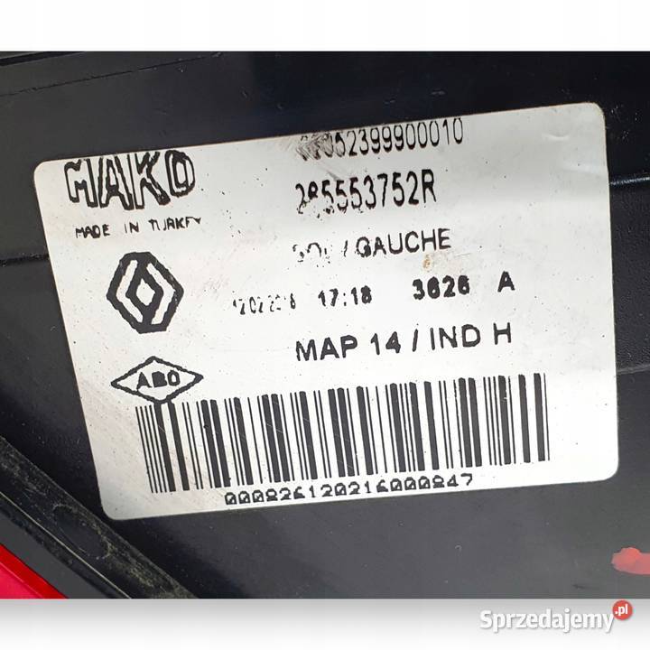 LAMPA LEWA Renault Clio IV HTB 20122016 tylna Chełm