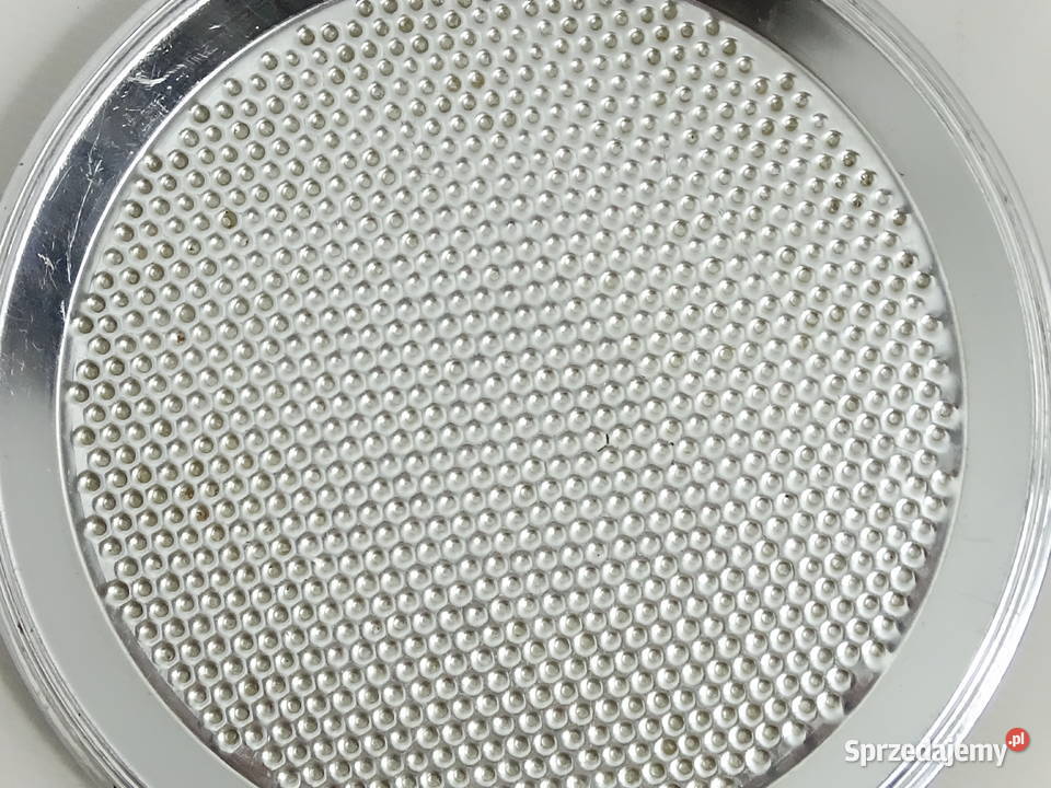 Metalowa taca półmisek z tłoczeniem okrągła Biłgoraj