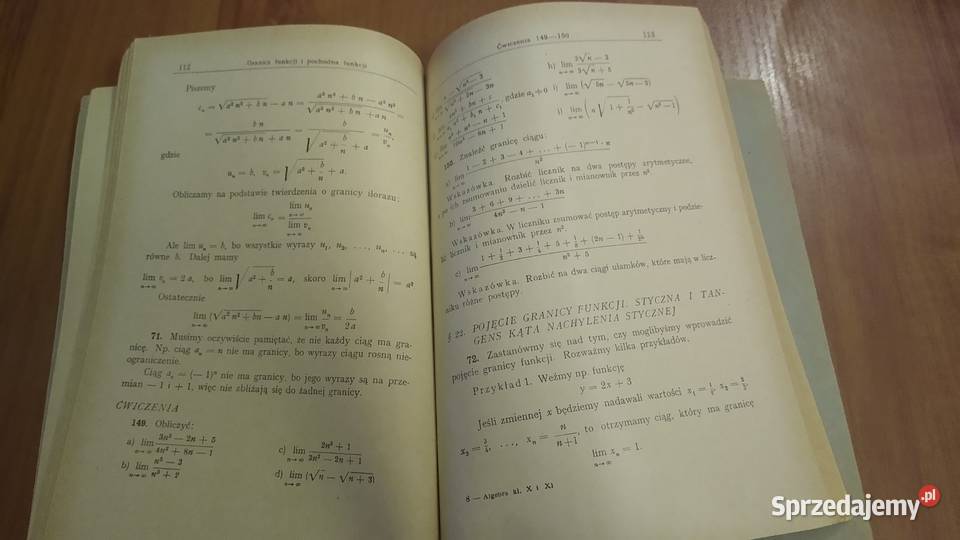 Algebra klas XXI szkół ogólnokształcących Rok wydania 1950 Gdańsk
