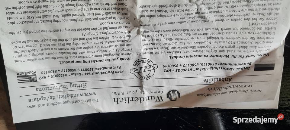 BMW R 1200 GS mocowanie osłony silnika Warszawa