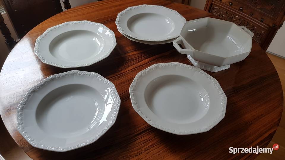 Filiżanka sosjerka patera dzbanek Biała Maria Porcelana i szkło