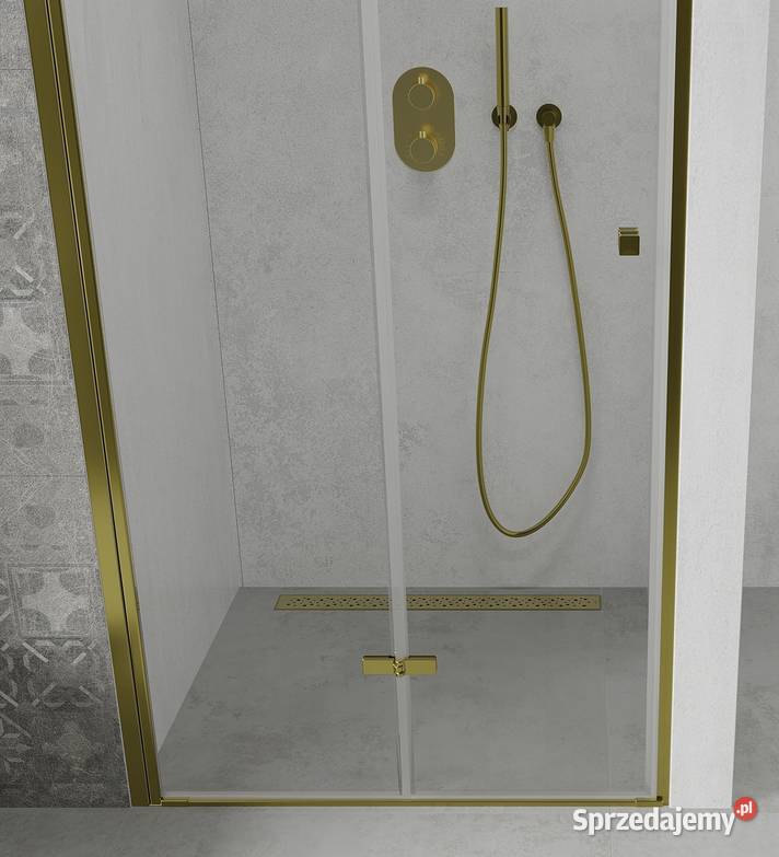 DRZWI PRYSZNICOWE SKŁADANE Złote Gold 70 do 120 Choroszcz