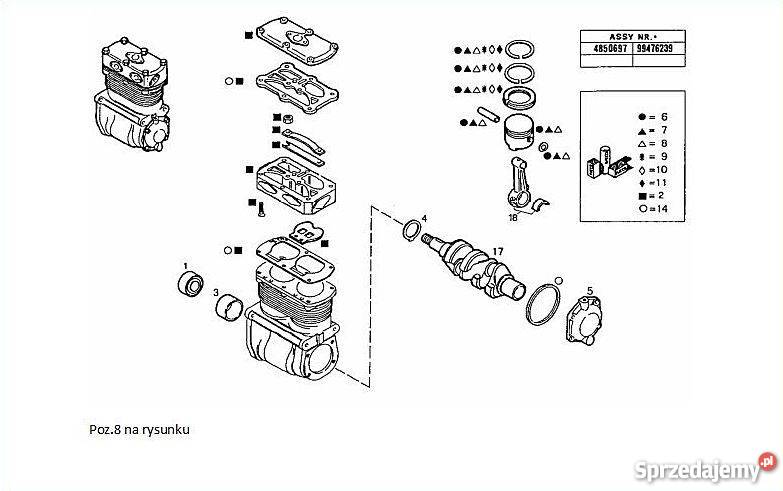 Zestaw naprawczy tłoka sprężarki IVECO 93161414 Części samochodowe podkarpackie Stalowa Wola