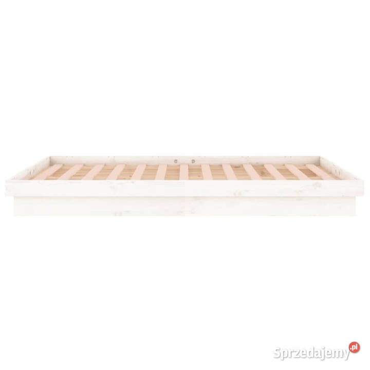 Rama łóżka z LED biała lite drewno 140x190 Łóżka i materace mazowieckie Warszawa