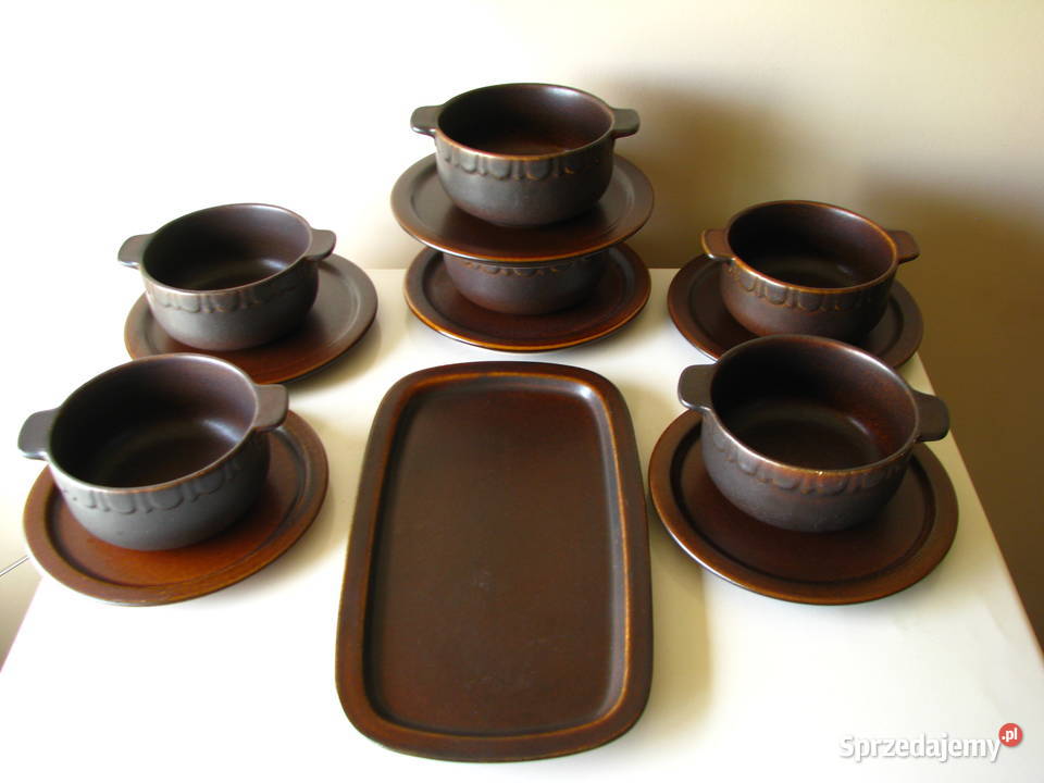 Kamionkowe miseczki z uszkami talerzyki i patera Brzegi