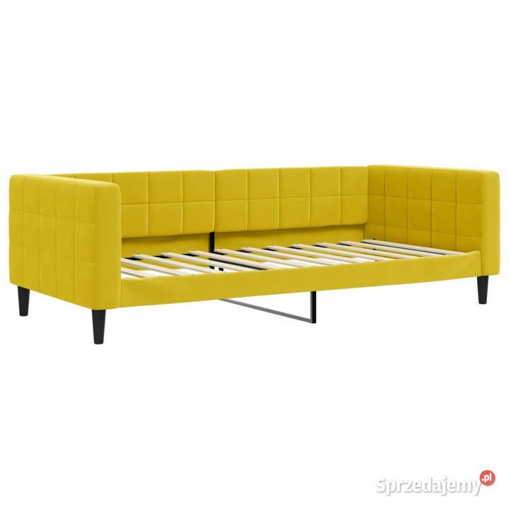 Sofa z materacem do spania żółta aksamit 90x200 68cm Warszawa