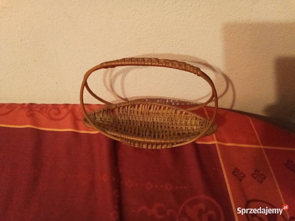 Koszyczek wiklinowy podłużny PRL Warszawa