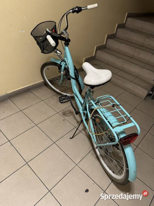 Stylowy rower miejski damka błękitny stan