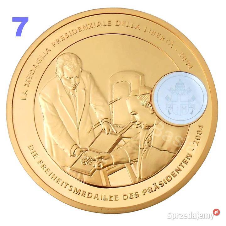 Zestaw Medal Papież Jan Paweł II Złoto Srebro Sosnowiec