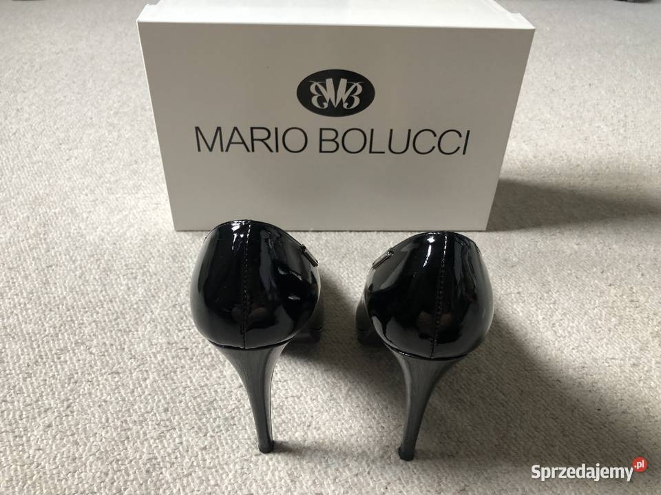 Szpilki lakierowane Mario Bolucci czarne rozmiar Czółenka łódzkie Łódź