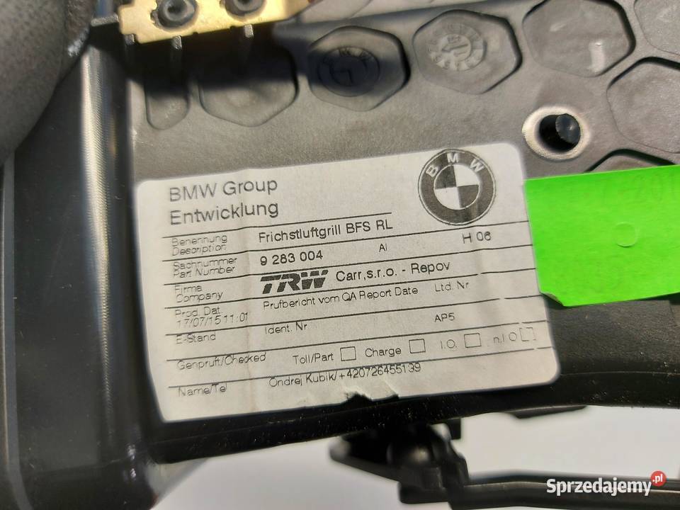 BMW i3 i01 REX Kratka nawiewu lewa 9283004