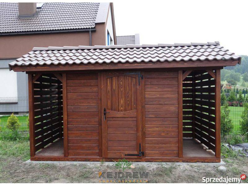 Duża drewutnia z pięcioma boksami i składzikiem śląskie sprzedam