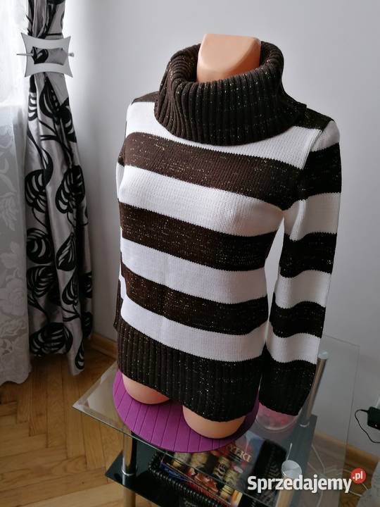 NOWY SWETER GOLF W PASY ZE ZŁOTĄ NITKĄ Łódź