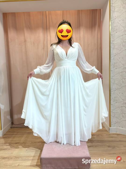 Suknia ślubna r4042 śmietankowa Morąg sprzedam