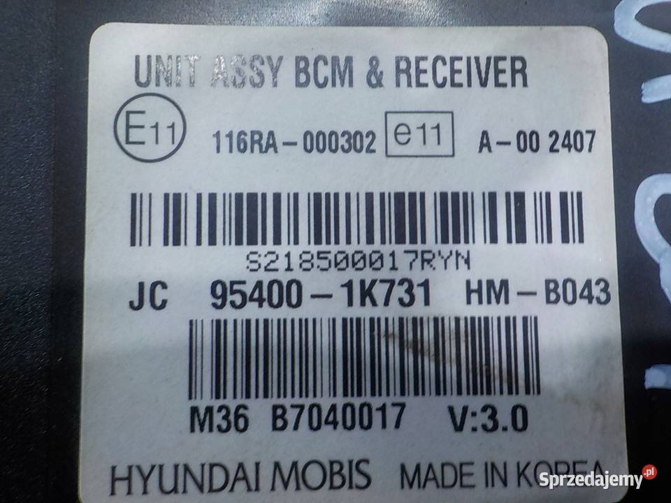 HYUNDAI ix20 16 CRDI 13r 5D sterownik modul BCM Wyposażenie elektryczne Suków sprzedam